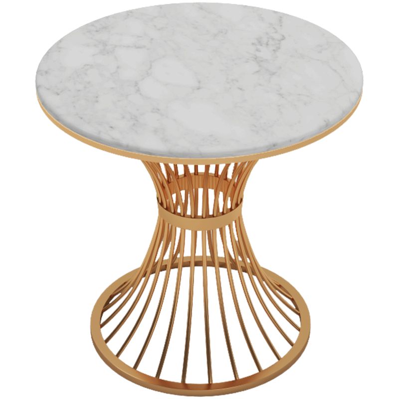 Luxury Style Sintered Stone Dining Table Single Pedestal Base Round Table for Home