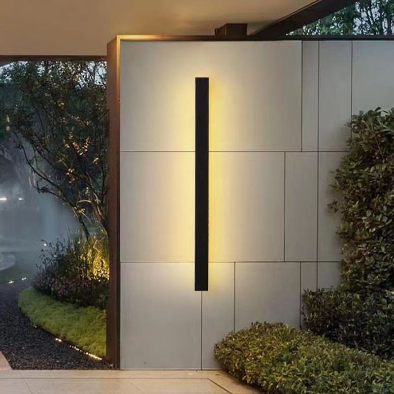 Éclairage mural en métal linéaire Style moderne 1 Éclairage mural d'éclairage en noir
