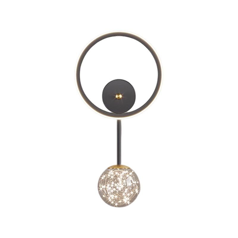 Modern Style Spherical Shape Wall Sconce Glass 2 Light Sconces for Living Room