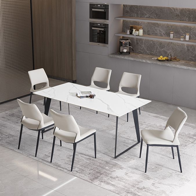 Modern Sintered Stone Dining Set White Multi Purpose Dining Table Furniture for Dining Room