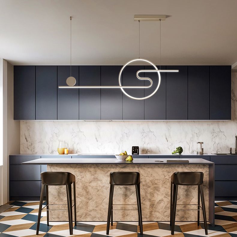 Modern Simplicity LED Linear Pendant Light Aluminium Adjustable Hanging Lamp for Dining Room