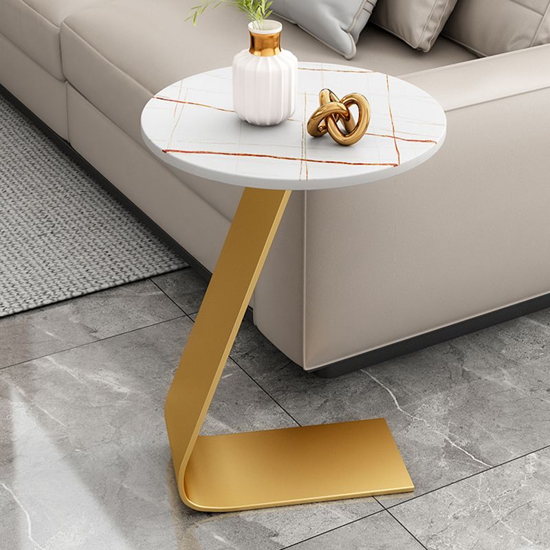 Glam Round Side Table 17.7-inch Metal C End Table for Living Room