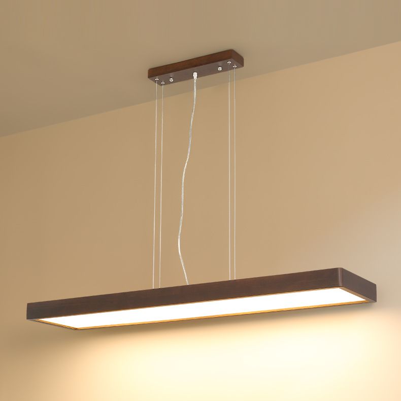 Rechthoek kroonluchter verlichtingsarmaturen eigentijds hout 1 lichte eiland kroonluchter