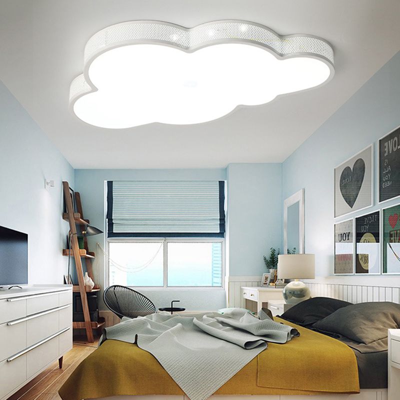 Kid Bedroom Cloud-Themed Ceiling Flush Mount   Acrylic Art Deco Flush Mount Ceiling Light
