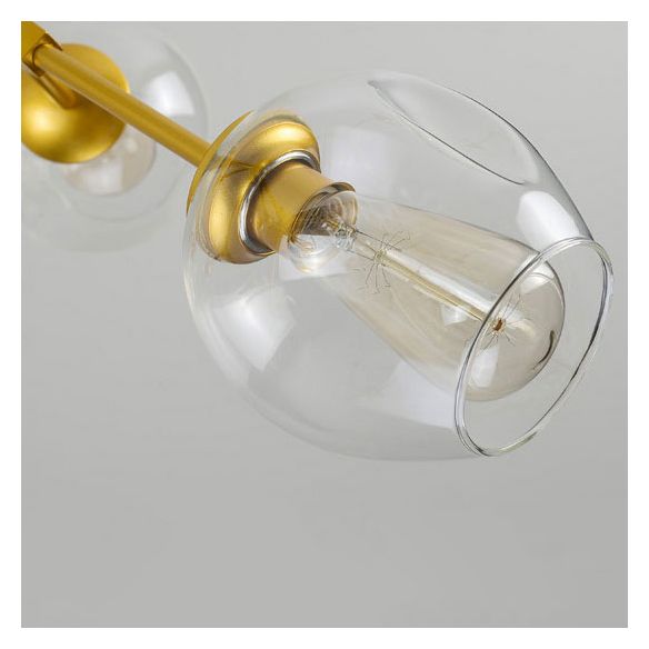 Blase Schatten Kronleuchter Leuchte zeitgenössische klare Glas 2/4 Lichter Schwarz/goldener Deckenleuchte