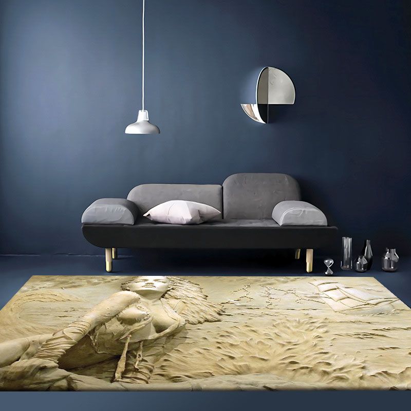 Modern Carpet Polyester Artistic Pattern Rug Non-Slip Backing Indoor Rug for Home Decoration
