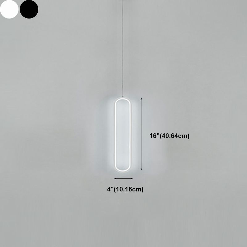 1 Light Linear Hanging Pendant Modern Style Metal Hanging Lighting for Dining Room