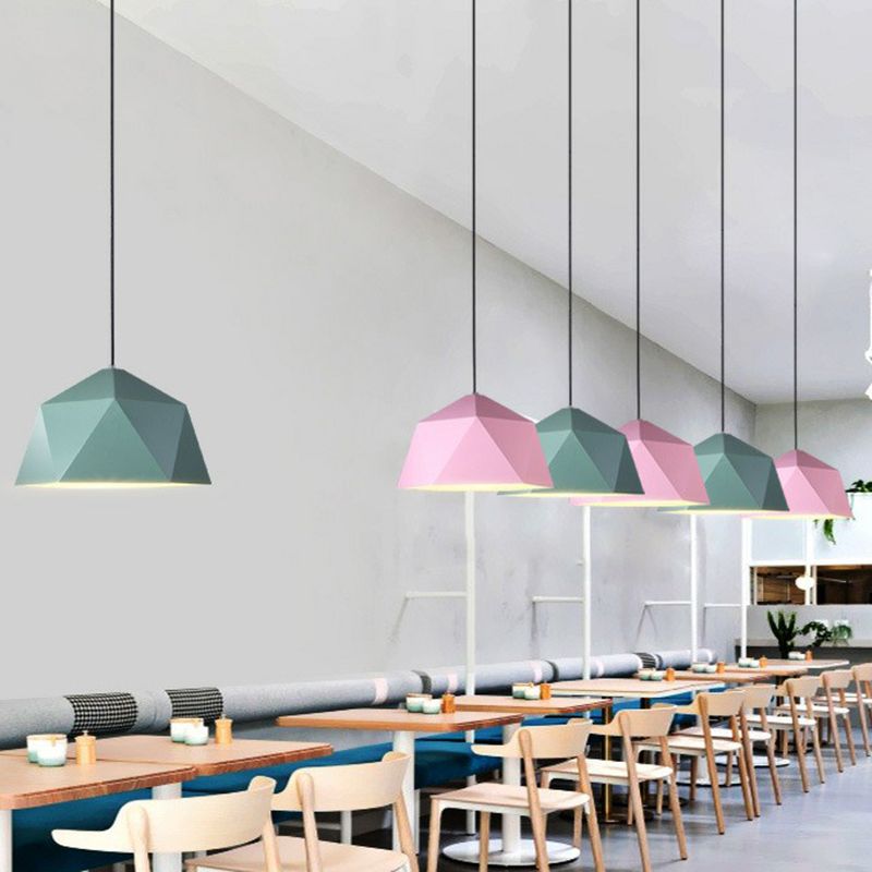Lampada a sospensione a forma di diamante Nordic Metallic Restaugale a pendente a sospensione