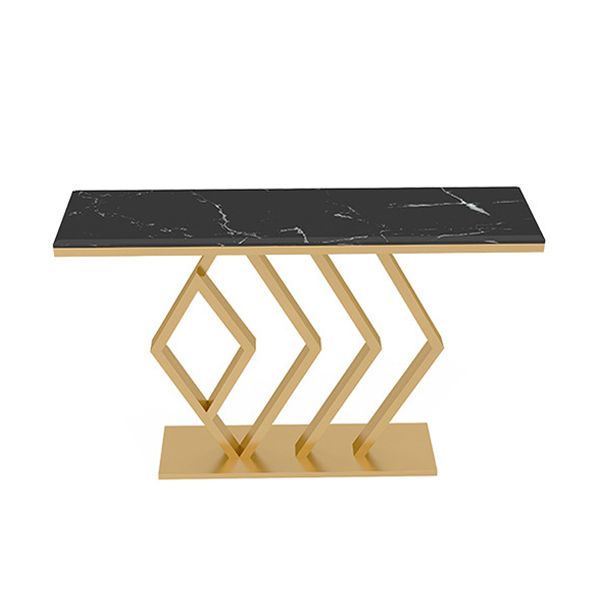 Contemporary Marble Console Sofa Table Rectangle Iron End Table for Hall