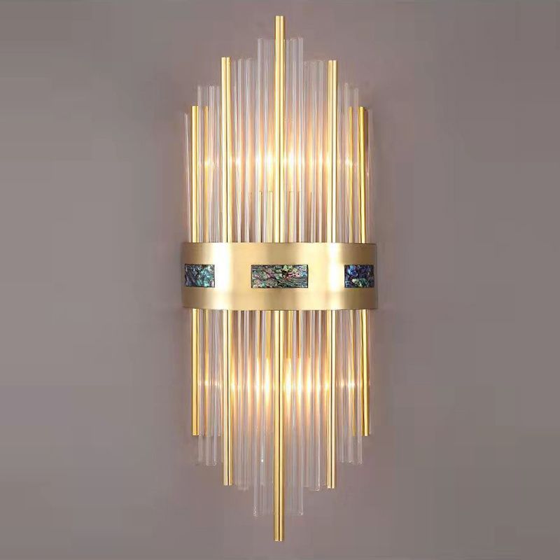 2-Light Geometric Sconce Light Modern Crystal Sconce Light Fixture