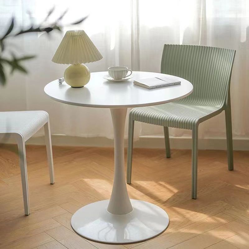 Modern Pedestal Wooden Coffee Table Set Round Top Shape Cocktail Table for Home