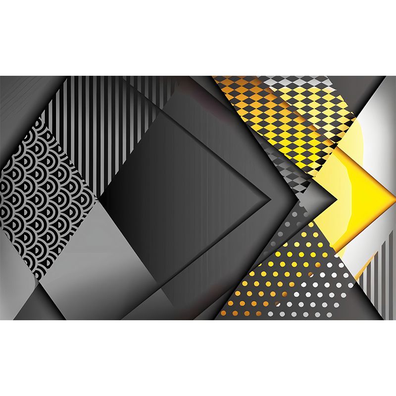 Farbblock-Wandaufkleber für die Dekoration von Besprechungsräumen, Grau und Gelb, personalisierte Größe erhältlich