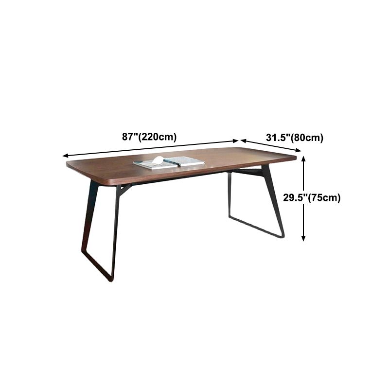 Rectangle Pine Wood Table for Restaurant Industrial Dining Table with Double Pedestal