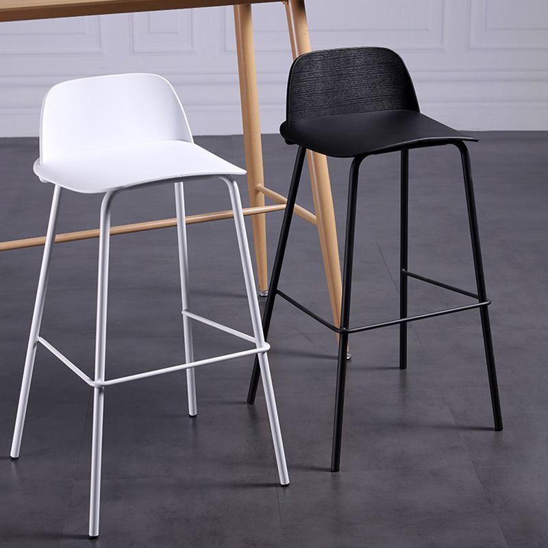 Industrial Style Bar-stool Rectangle PP Seat Counter Stool for Kitchen Bar