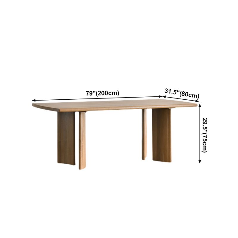 Modern Ash Wood Table for Restaurant Rectangle Kitchen Table with 4 Legs