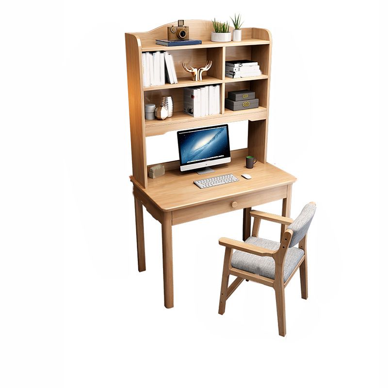 Contemporary Wood Study Desk Multifunctional Lifting Desk with Drawer Home Computer Desk