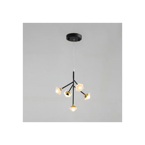 Metal y acrílico Candelier de flores comedor 5 luces Luz colgante moderna G4