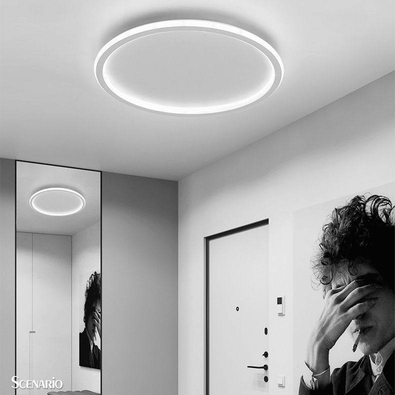 1-Light Round Shade Flush Mount Modern Simple Style Flush Mount LED Lights