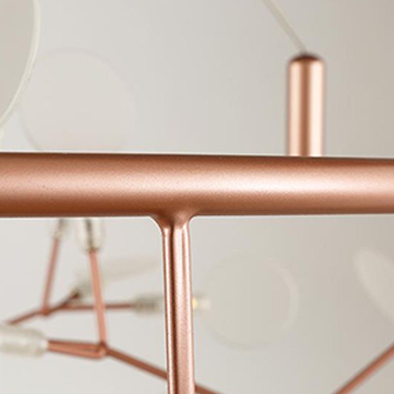 Metal Branch Shape Chandelier Postmodern Fireflies Hanging Lamp for Restaurant