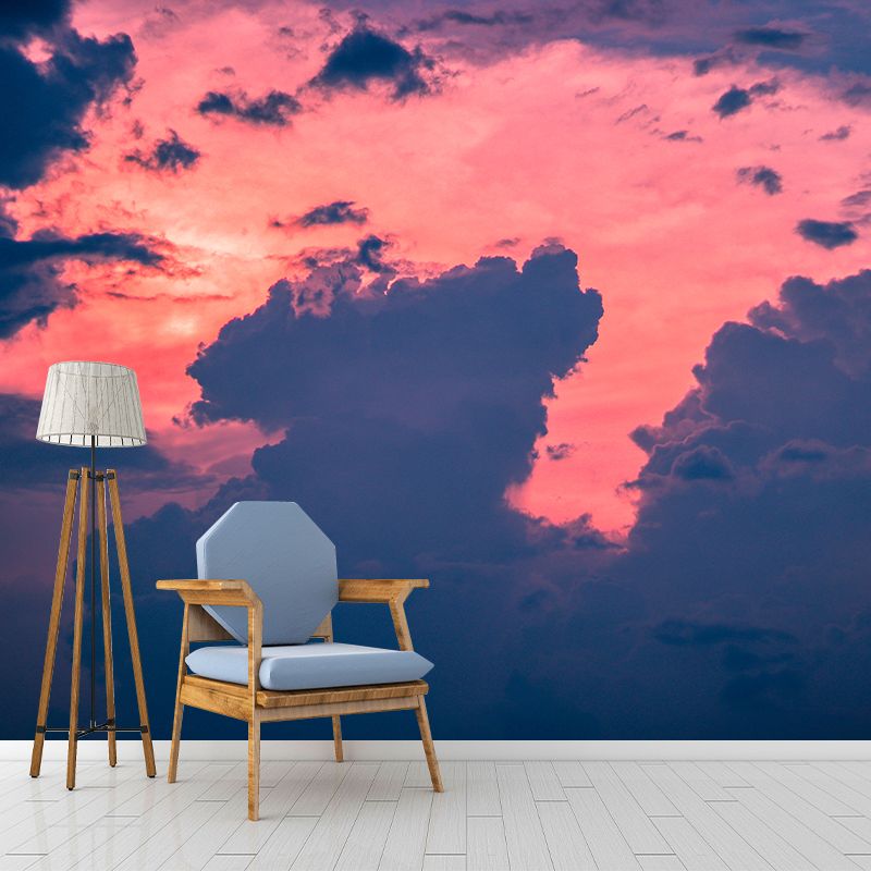 Cloudscape Over Sky Mural Water Resistant Wall Art for Home Decor, Customized Size Available