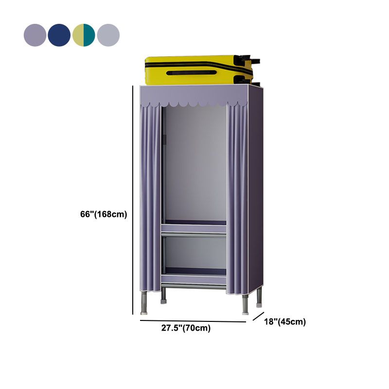 Modern Cabinet with Garment Rod Metal Storage Cabinet for Bedroom