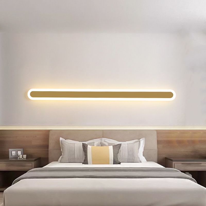 Acrilico con funce da parete della camera da letto oblunga 12 "/16" /23,5 "W LED LED Minimalista Apparecchio di illuminazione a parete, luce calda/bianca