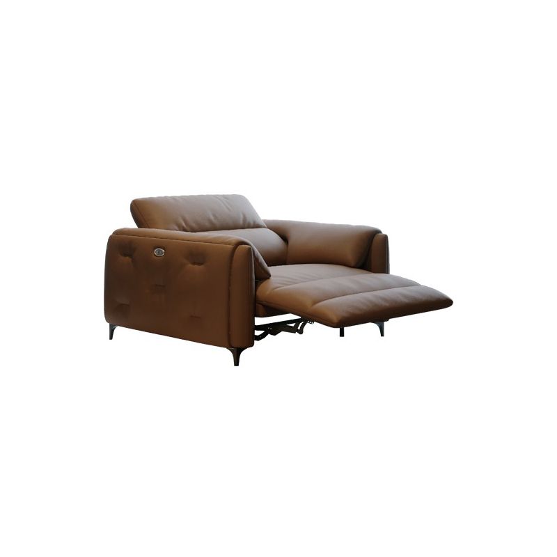 Genuine Leather Pillow Top Arm Power - Push Modern Sofa for Living Room