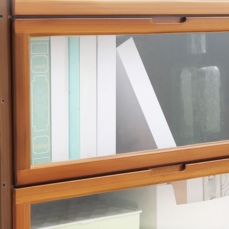 Modern Bamboo Barrister Bookcase Closed Back Bookcase for Home Office