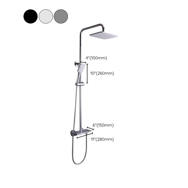 Wall Mounted Modern Square Metal  Shower Brass Shower Head Shower Faucet