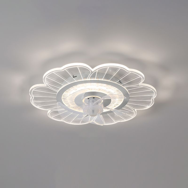 Weiße ultradünne Deckenventilator Leuchte Einfachheit Acryl LED Semi Flush Mount Light für Schlafzimmer