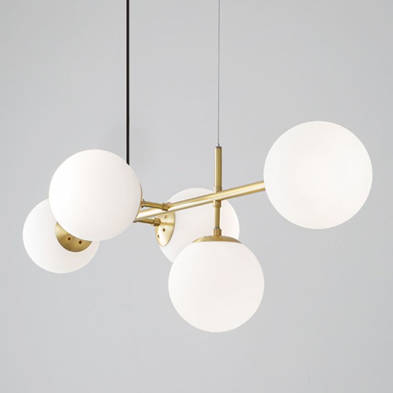 Modern Style Ball Shape Island Pendants Glass Pendant Lights for Living Room