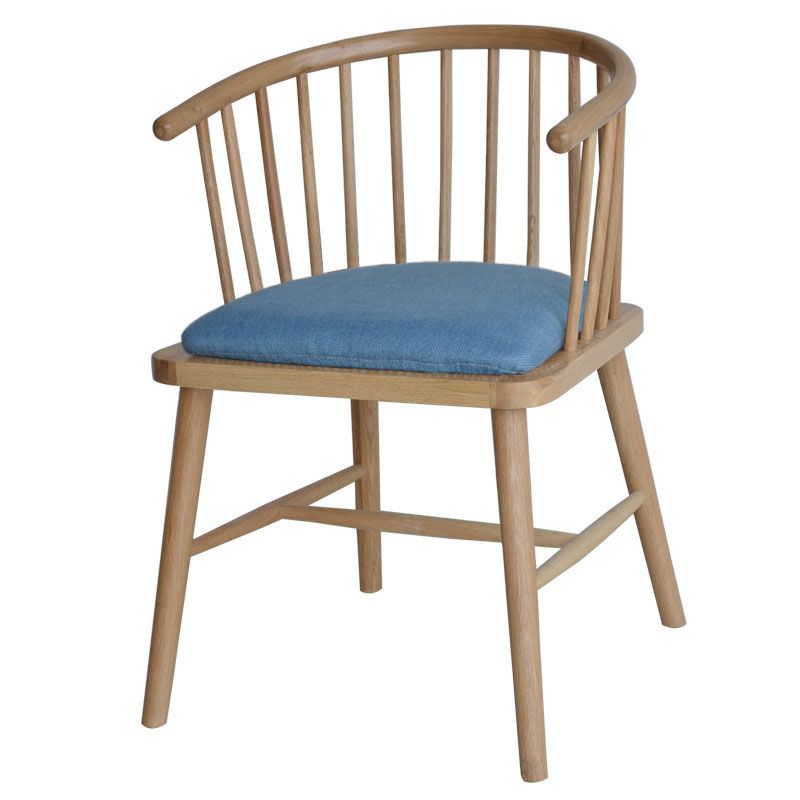 Sillón de madera contemporáneo para estancia en familia, acabado mate, respaldo Windsor, silla de comedor