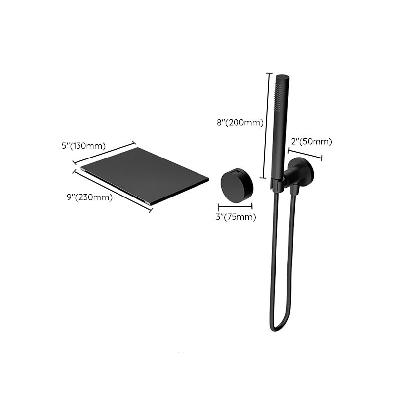 Modern Metal Tub Filler Single Handles Waterfall Tub Faucet Trim