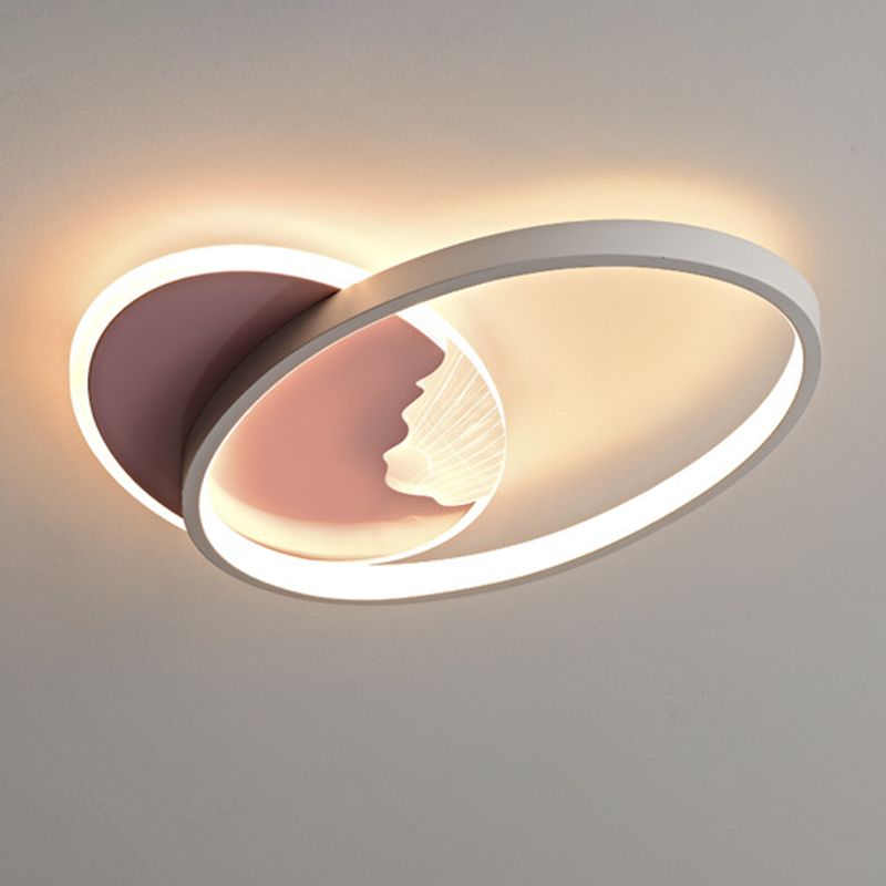 Contemporary Flush Mount Metal Ceiling Mounted Fixture for Bedroom