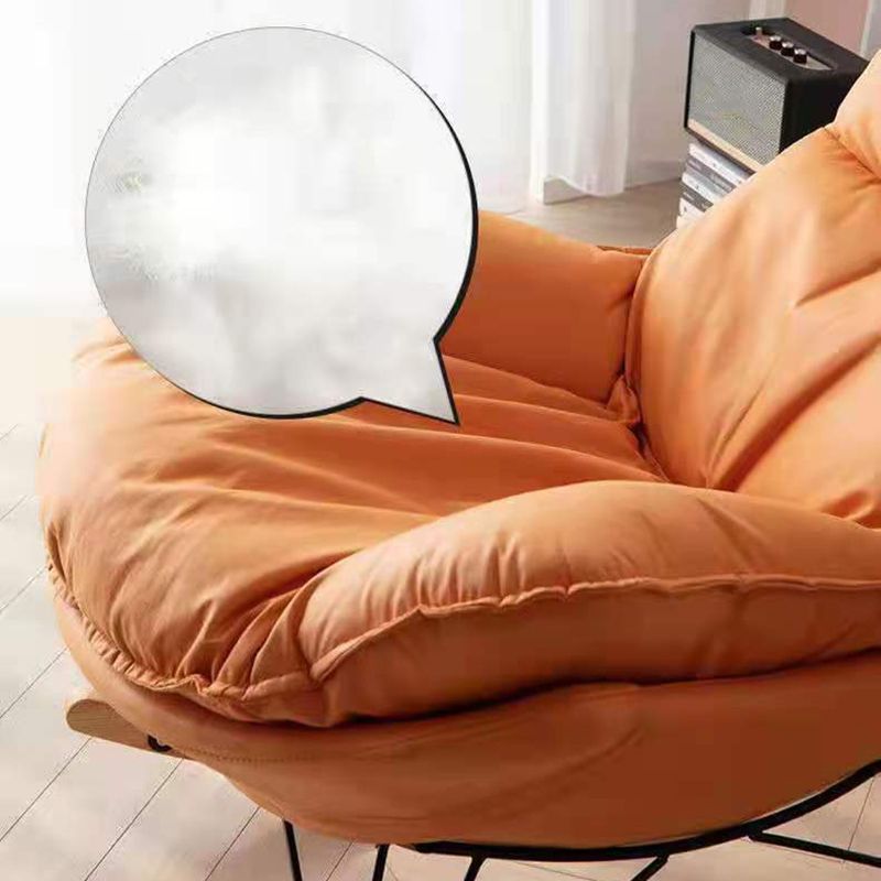 Leisure Pure Color Glider Chair Faux Leather Water Resistant with Ottoman