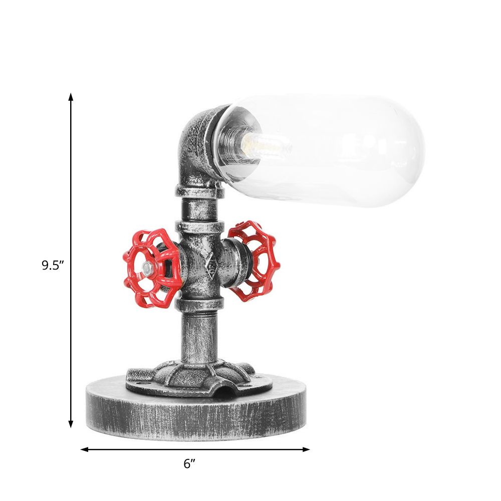 1/4/5-Bulb-Kapsel Schatten Tisch Liging Industrial Clear/Bernstein Glas Nachtlampe für Schlafzimmer
