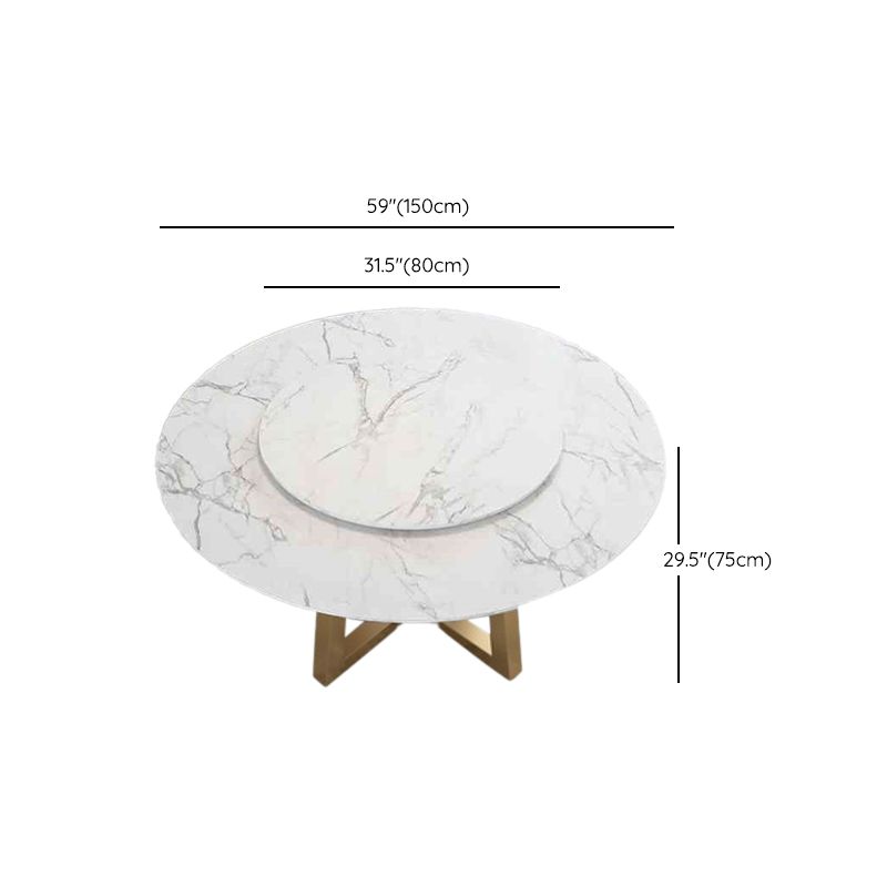 Iron and Slate Table Glam Style Simple Home Round Dining Table