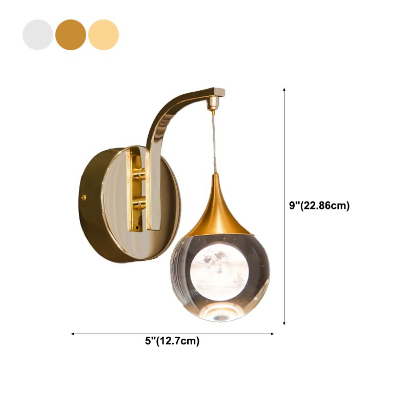 1-Light Geometric Wall Lamps Modern Style Crystal LED Light Fixture