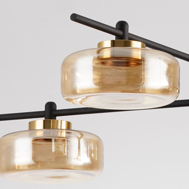 Modern Black Sputnik Chandelier Light Fixtures Aluminum Hanging Lamp for Living Room