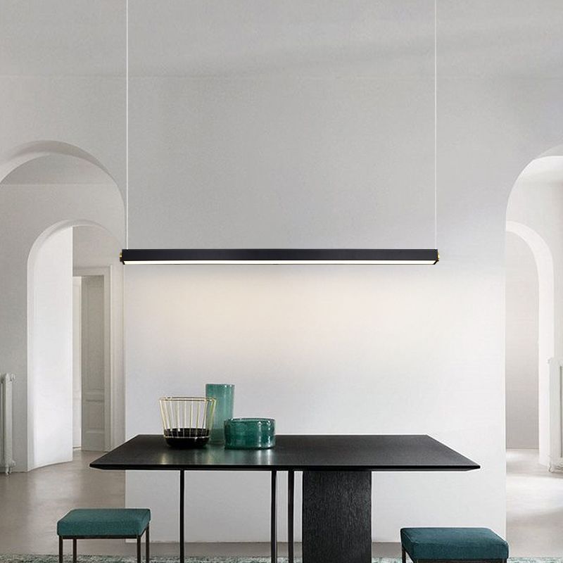 Lineare Inselbeleuchtung im modernen präzisen Stil Acryl -LED -Anhänger Licht