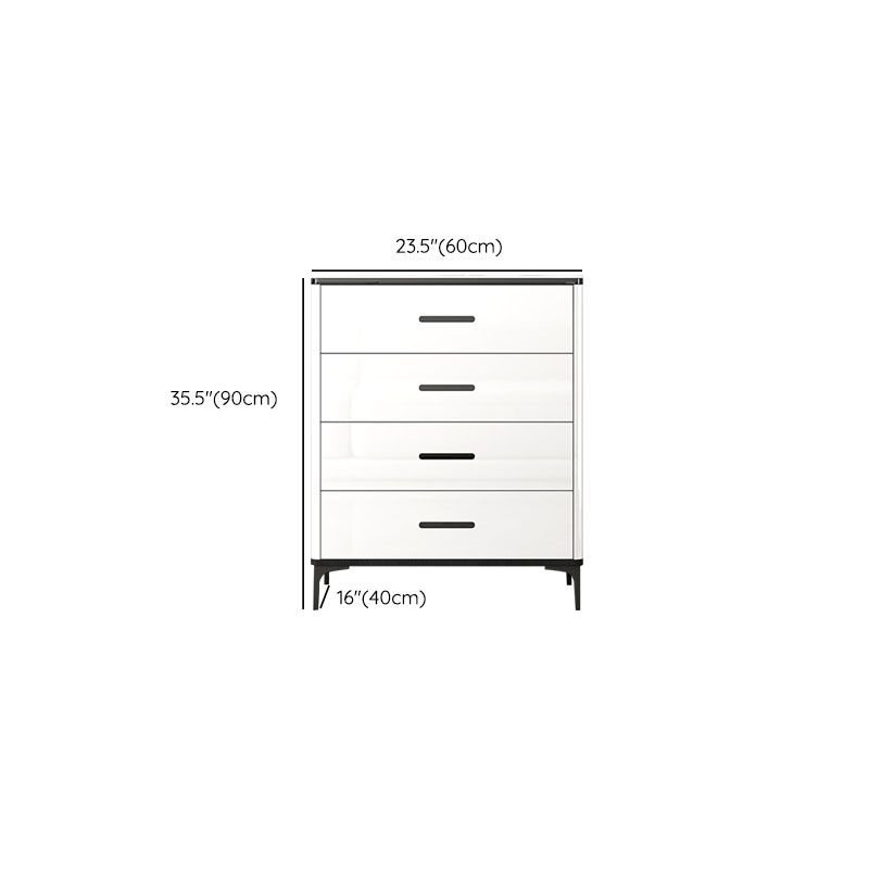 Contemporary Bedroom Storage Chest Stone White Chest with Drawers