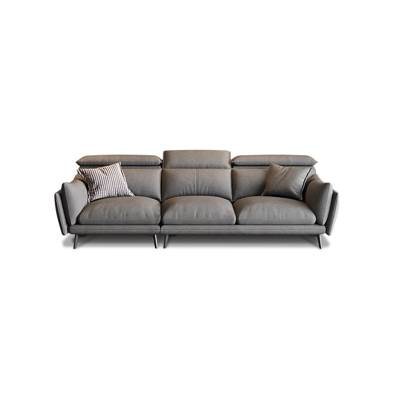 Grey Faux Leather Sofa/Sectionals with Wear-Resistant and Stain-Resistant