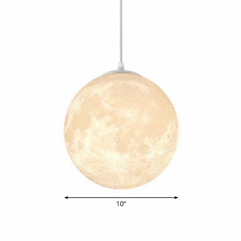 Moon Restaurant Suspension Lampe Metall künstlerische LED Hängende Decke Licht in Weiß