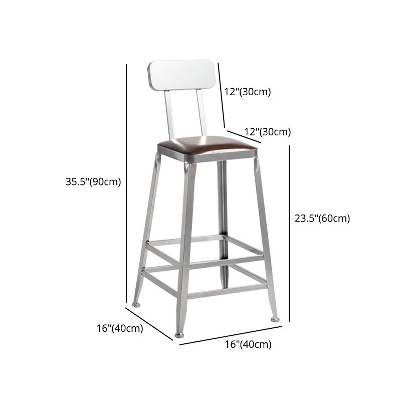 Industrial Leather Bar and Counter Stool Metal Stool with 4 Legs
