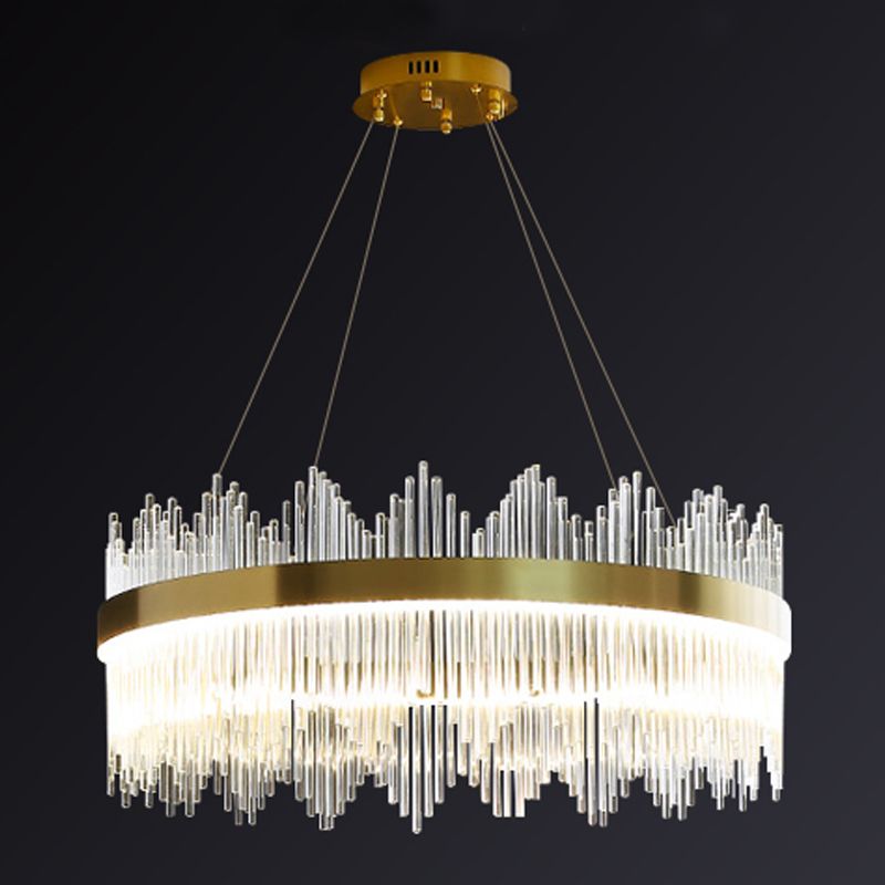Modern Artistic LED Pendant Light Crystal Circular Chandelier for Living Room