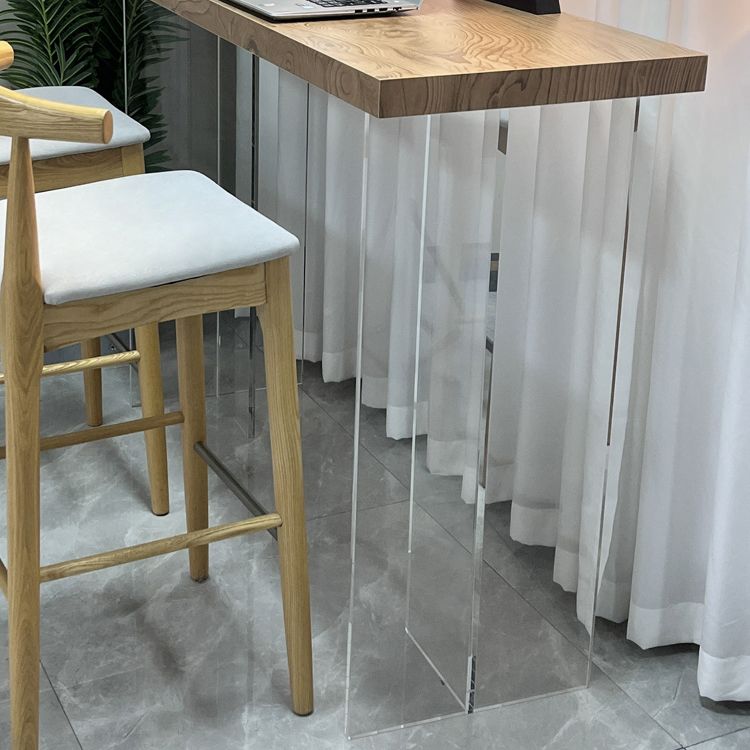 Rectangle Counter Height Pub Set 1/2/3 Pcs Modern Bar Table and Solid Wood Stools