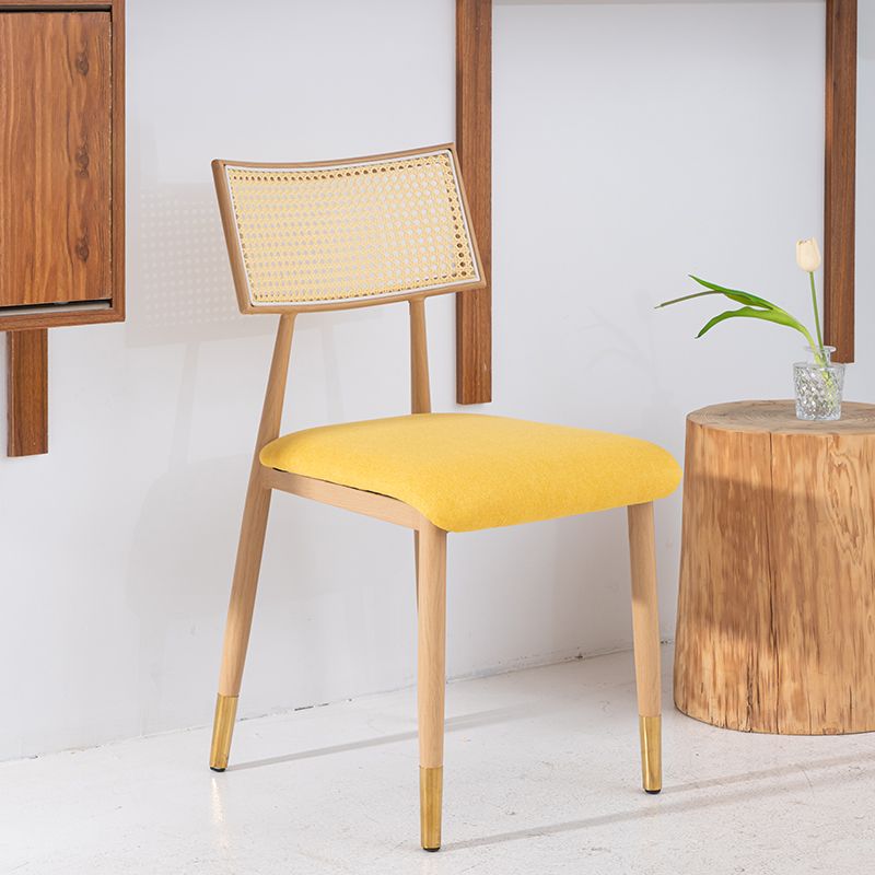 Nordic Style Dining Chairs Open Back Armless Chair for Kitchen with Metal Legs