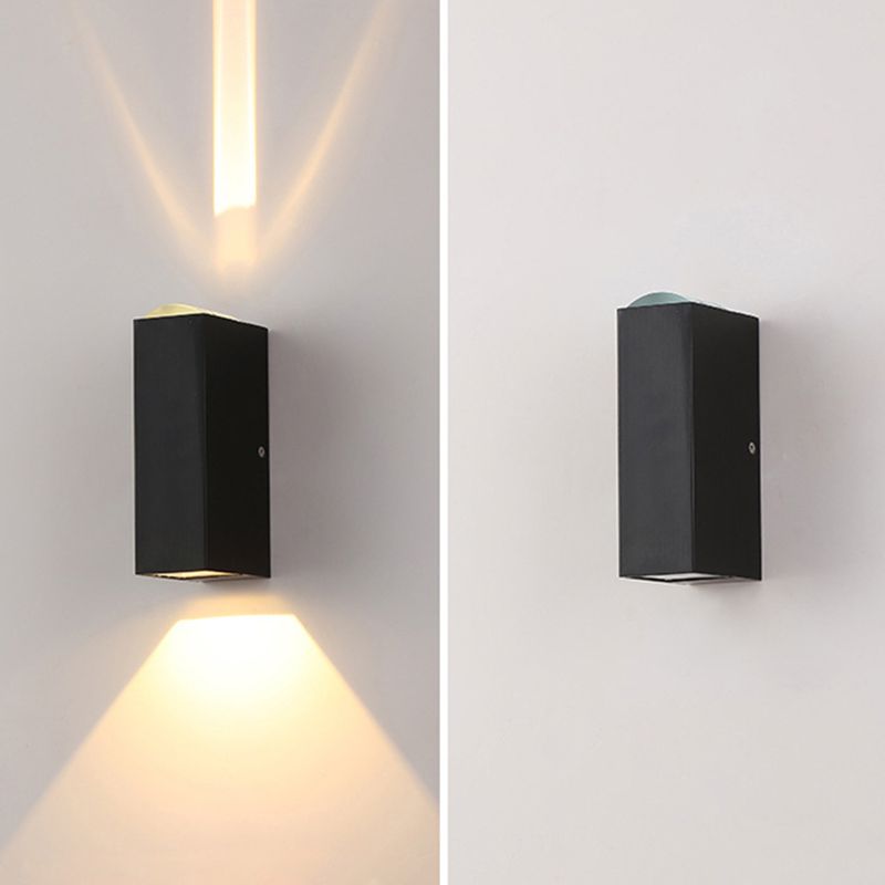 Luz de pista LED rectangular negra en la simplicidad moderna Lámpara de pared impermeable de aluminio