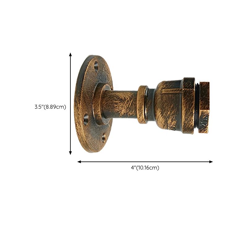 Industrial Metal Wall Sconce Pipe Shape Wall Light for Bedroom in Rust