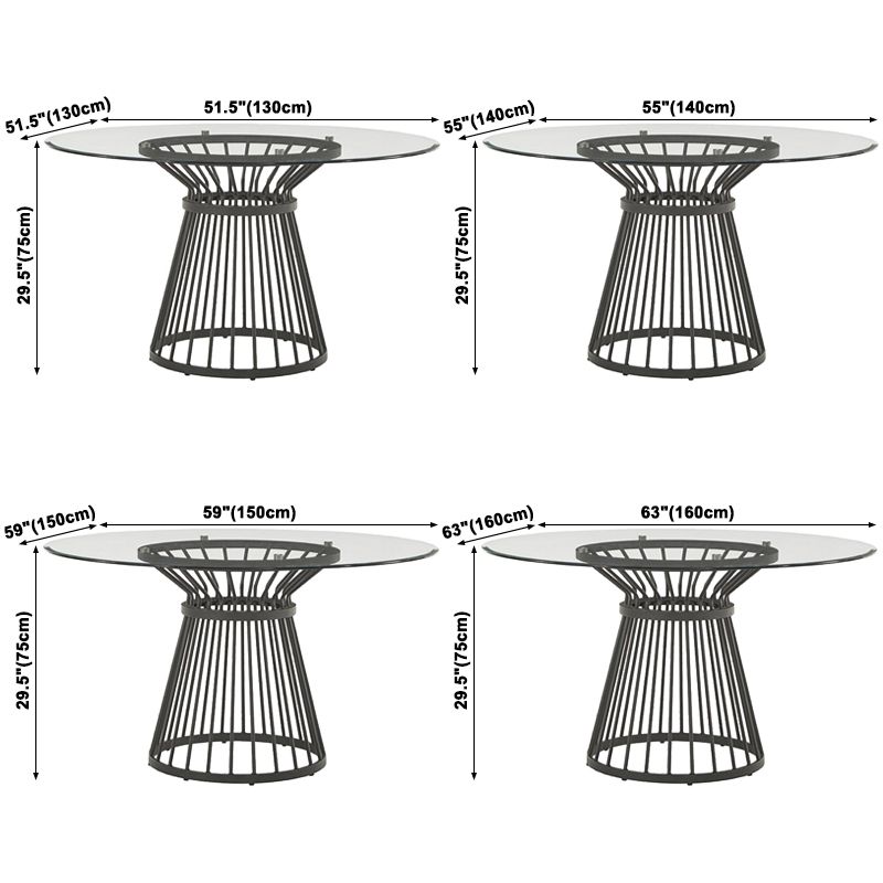 Runde transparente Esstisch Kiefernglas Tisch moderner Stil mit Sockel